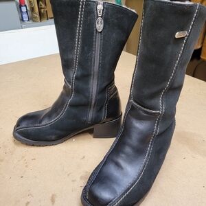 Pajar Black Suede and Leather Heeled Boots